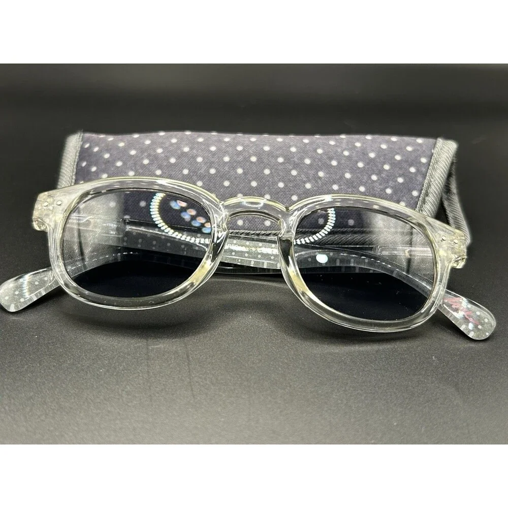 Ellen DeGeneres Addison CRY Clear Polka Dot Eyeglass Frames 46-25-142 Round